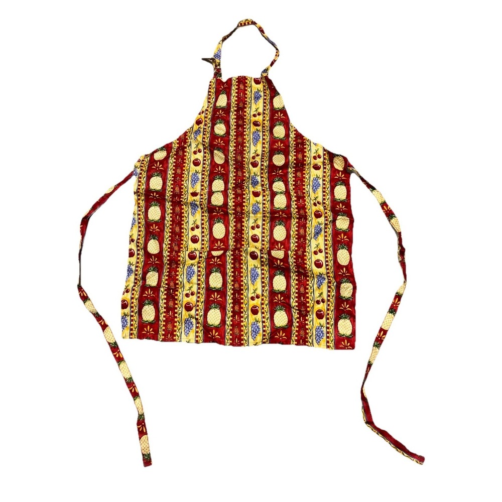 Kay Dee Designs Apron One Size Pineapples Fruit Hawaii Kalua USA Vintage *spots